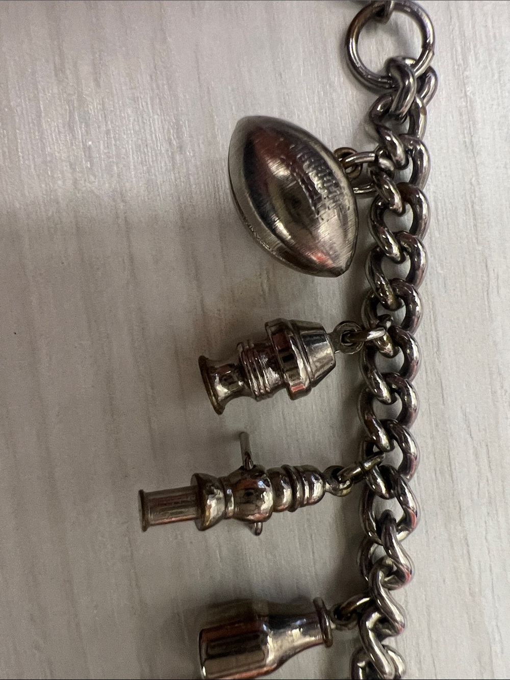 Silver-Tone Travel Charm Bracelet with Enamel Shield Charm - Picture 13 of 13
